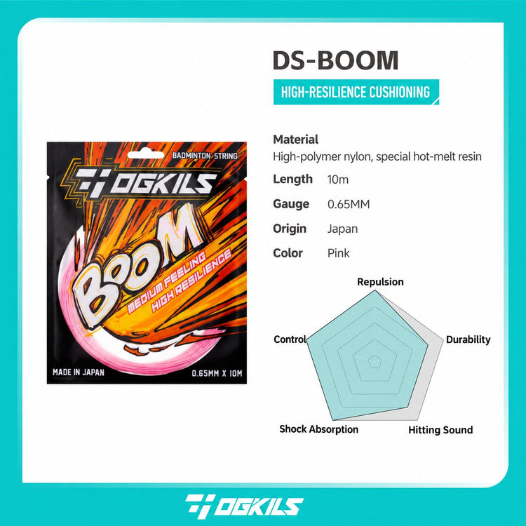 DS-BOOM High Resilience Badminton String (0.65mm) - OGKILS PH