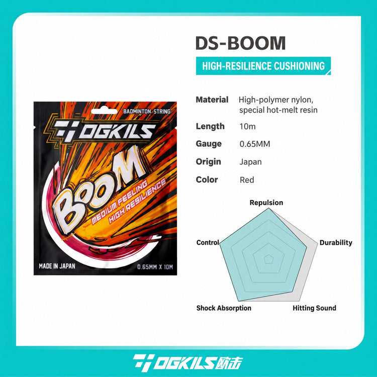 DS-BOOM High Resilience Badminton String (0.65mm) - OGKILS PH