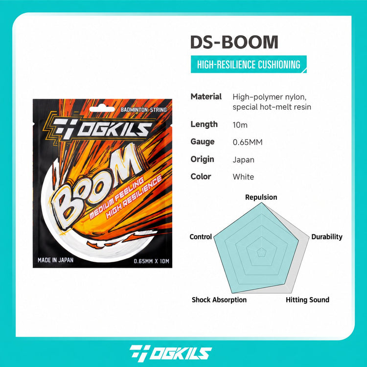 DS-BOOM High Resilience Badminton String (0.65mm) - OGKILS PH
